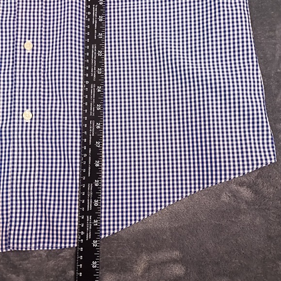Brooks Brothers 1818 Regent Non-Iron Gingham Shirt Mens XL Blue White Cotton - Picture 7 of 11